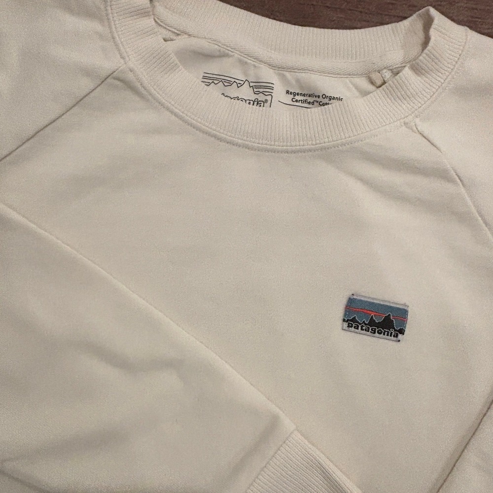 Patagonia Organic Cotton Crewneck Sweatshirt Cream 42170 Womens Medium